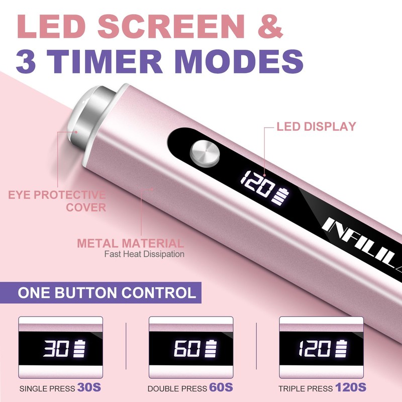 NXJ INFILILA Multi-Functional Handheld UV Light for Gel Nails with