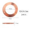 Mairuker 24 Pack 24x30x1.5mm Copper Crush Washer Flat Ring Seal