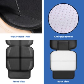 Meolsaek Car Seat Protector, Seat Protector for Child Car Seats with Non-Slip Thickest Padding, Seat Cover for Baby and Pet,Sedan SUV Truck (2 Seat Protector Black)