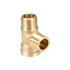 sourcing map Brass Tee Pipe Fitting G1/2 Male XG1/2 Male