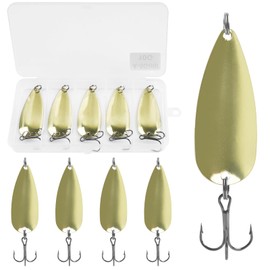 5pcs Fishing Spoon Lures Spinners Baits Hard Metal Jigs Spoon Fall Pitch Lures with Treble Hook Jigging Bait Casting (28g-5pcs)