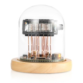 Douk Audio Vintage VFD Clock with WiFi Sync, RGB LED Backlight, Handcrafted Design for Home Decor, Nixie Tube-Inspired Mantel Shelf Clock