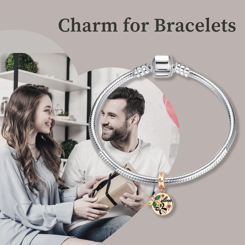 Famuan Jewelry Love Charm 925 Sterling Silver Pendant for Women