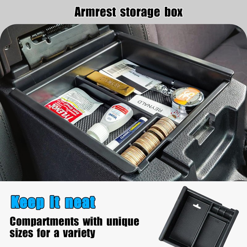 Neepiar 3PCS Center Console Organizer Compatible with Toyota Tacoma 2016-2023