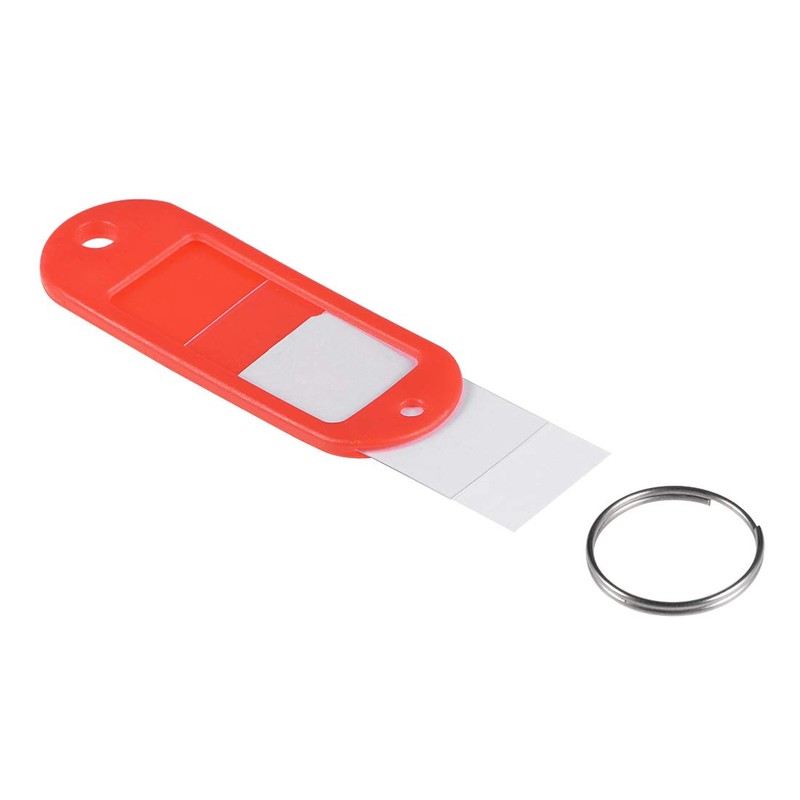 sourcing map Plastic Key Tags with Split Ring Keychain ID