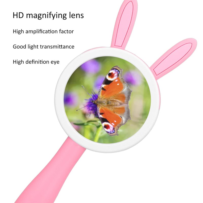 Magnifying Glass, Hand Magnifier, Cartoon Rabbits Magnifying Glass, Comfortable Grip