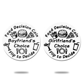 YangQian Anniversary Birthday Gifts for Boyfriend Girlfriend Food Decision Coin Gifts for Gf Bf Date Night Gifts Engraved Dould Sided Dinner Decision Maker Coin Gift