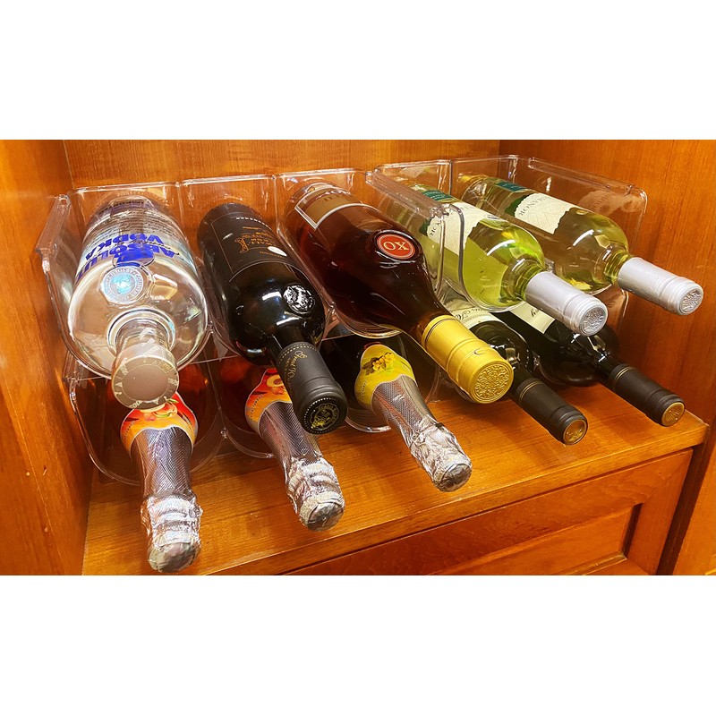 OKITCHEN Set of 4 Refrigerator Wine Rack, Cabinet Water Bottles
