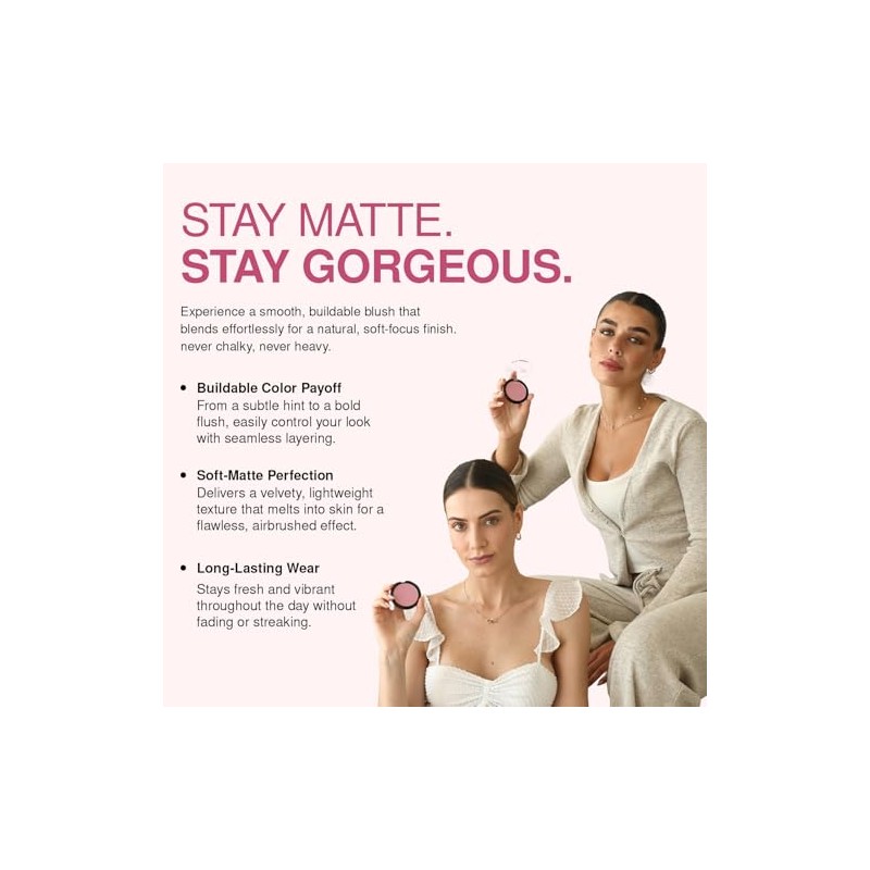 Palladio Matte Blush Rubor Mate Berry Pink 0.21 oz