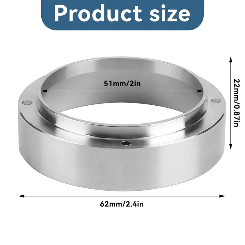 51mm Dosing Funnel, Zinc Alloy Coffee Dosing Funnel Ring Magnetic