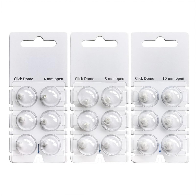 Click Dome 8mm Open for Connexx,Siemens,Signia and Rexton RIC Hearing