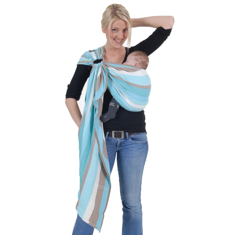 Hoppediz Ring-Sling, Baby-Tragetuch ab Geburt, 100 % schadstoffgeprüfte Baumwolle, Design