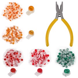 Wire Connectors Assortment Kit 251pcs, Waterproof Gel-Filled IDC Network Cable Telephone Wire Splice Connectors Include UY/K1, UY2/K2, UR/K3, UR2/K3 and UG/K5, Phone Wire Butt with Crimping Plier