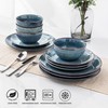 AmorArc Ceramic Dinnerware Sets for 4, 12 Pieces Handpainted Plates