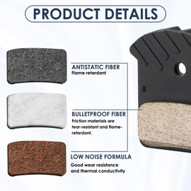 J04C Metal Disc Brake Pad with Cooling Fins Alloy and Stainless Back with Cooling Fins Metal Sintered Compatible With M9000 M987 M985 M8000 M785 M675 M666 M615 S700 Bike Parts (J04C 1 Pair) Black