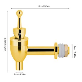 Fdit Llave Dispensadora de Cobre para Líquidos, Dispensador de Agua de Reemplazo para Barril de Vino, Cerveza, Dispensador de Bebidas, Repuesto Spigot, Golden (1.2cm), 1