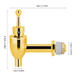 Fdit Llave Dispensadora de Cobre para Líquidos, Dispensador de Agua de Reemplazo para Barril de Vino, Cerveza, Dispensador de Bebidas, Repuesto Spigot, Golden (1.2cm), 1