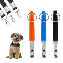 3 Pcs Dog Whistle, Dog Whistle to Stop Barking for Dogs, Professional Recall Dog Training Whistle with Adjustable Frequencies, Ultrasonic Silent Dog Whistle with Black Lanyard