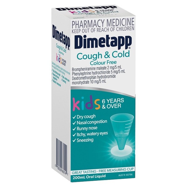 Dimetapp Kids Cold & Cough Colour Free 200ml