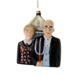 The Bridge Collection American Gothic Ornament - Famous Painting Christmas Tree Ornaments - Classic Painting Ornament for Artists