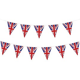 Union Jack Flag G.B Bunting - TRIANGLE - 11 Flags 31x20cm/4m