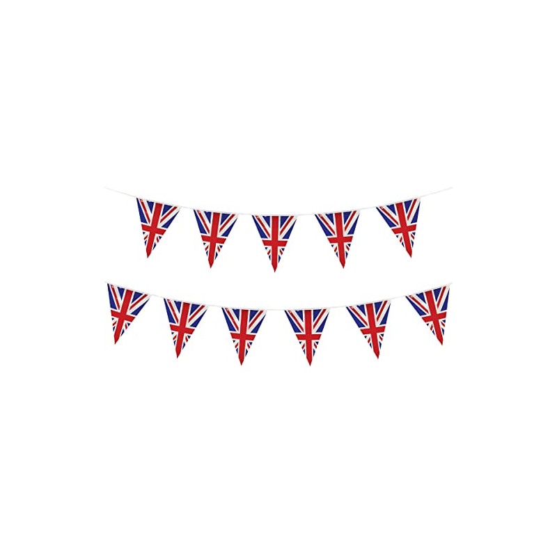 Union Jack Flag G.B Bunting - TRIANGLE - 11 Flags
