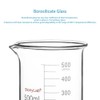 stonylab Glass Beaker, 1 Pack Borosilicate Glass Graduated Low Form