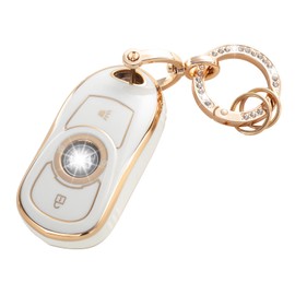 RUABIBAN Key Fob Cover Compatible with Buick, Soft TPU Key Case Protection Shell Fit for Buick Encore Enclave Envision