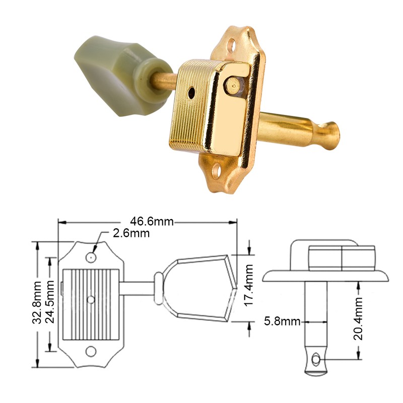 3L3R Guitar Tuning Pegs Tuners Zinc Alloy Machine Heads Instrument
