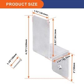 2x4 Door Barricade Brackets (2 pcs) Drop Open Bar Holder Steel Z Bracket for 2 by 4 Lumber as Security Door Reinforcement, Door Jammer, Tool Hanger for Your Home, Barn, Shed, Garage, Gate