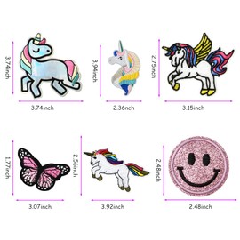AUAUY 20pcs Iron-on Transfers, Assorted Size Embroidered Iron on Patches, Cute Sewing Applique, DIY Sew Applique Repair Patch, Sew On/Iron On Patch for Jackets, Jeans, Pants, Backpacks, Clothes