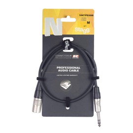 Stagg 19315 1 m 3 Pin Male XLR/6.35 mm Mono Male Jack Audio Cable - Black