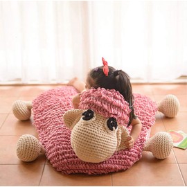 Knitting Yarn Fabric Cloth T-Shirt Yarn Carpet Yarn for Hand DIY Bag Blanket Cushion Crocheting Projects, Pack of 2 Skeins, 3.5 Ounce x 2, 35 Yard x 2, One Crochet Hook (Pink)