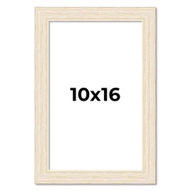 10x16 Distressed/Aged White Washed Wood Picture Frame - UV Acrylic, Foam Board Backing, & Hanging Hardware Included!