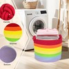 Rainbow Woven Baskets Rope Blanket Basket Storage with Handles for