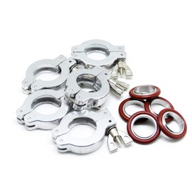 QiiMii KF-25 Aluminium Wing Nut Hinge Clamp with FKM Viton O-Ring and SS304 Center Ring, 5 Pack