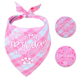 Gofshy Dog Birthday Bandana X-Large Reversible Multi Size Offered for Dog Birthday Girl, Dog Birthday Party Supplies for Small Medium Large Pets Cats