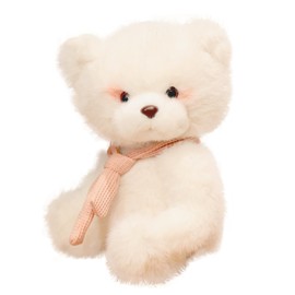 Numyawl Adorable Teddy Bear Plush toys,25cm White Baby Teddy Bear With Pink Scarf,Soft Cuddly Toy For Girls And Boys,Stuffed Animal Toys For Snuggling,Perfect And Birthdays Gifts For Kids.