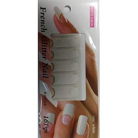 Beauty Nailers French Glitter Nail Stickers White