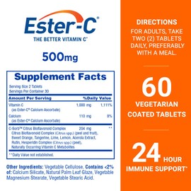 Ester-C Vitamin C, 500mg Tablets, 60-Count Bottles (Pack of 1)