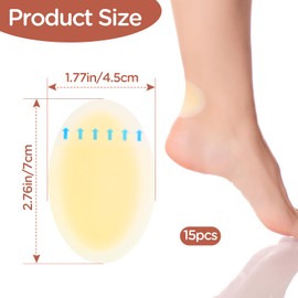 15PCS Gel Bandages,Blister Cushions Bandages for Foot, Toe, Feet,Heel,Large Oval Shape Blister Pads