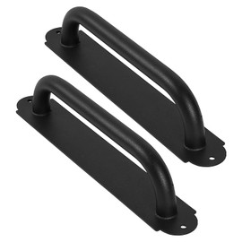 Purife 12'' Black Heavy Duty Metal Gate Handles 2 Pack, Outdoor Power Coated Modern Door Pull Hanlde for Fence Garden Patio Barn Door, Interior Closet Cabinets Door Pulls
