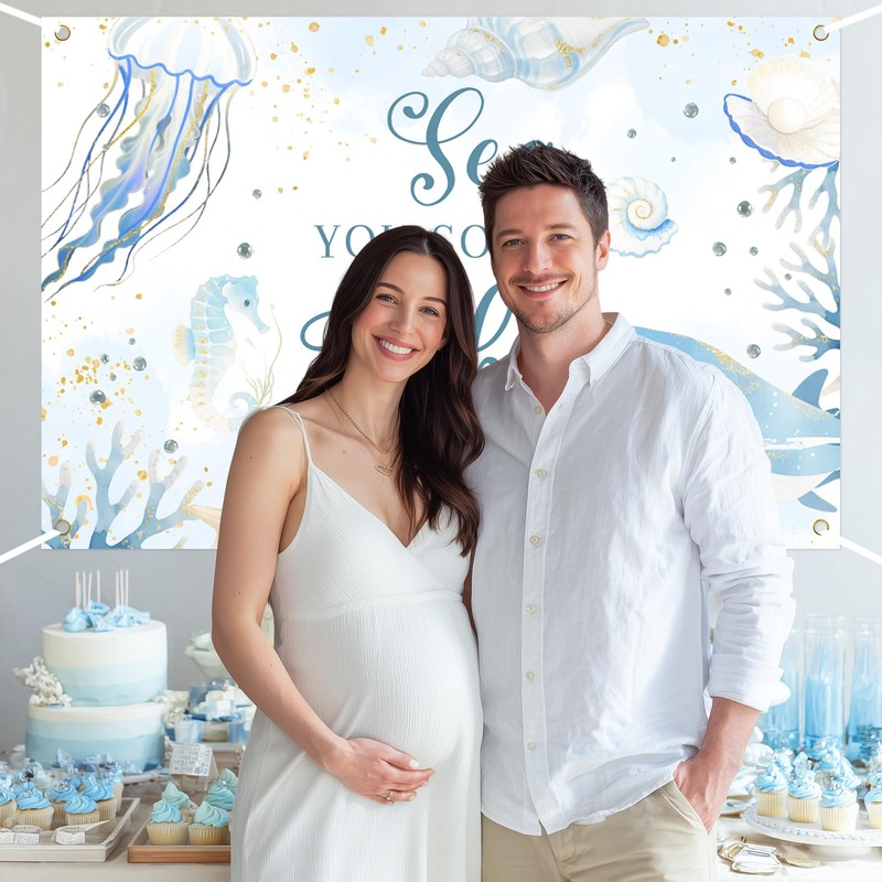 Sea You Soon Baby Shower Backdrop Under The Sea Welcome