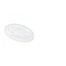 Clear Straw Slotted Flat Lid for Fabrikal 9 & 10 oz. Plastic Cups - 2500 per case