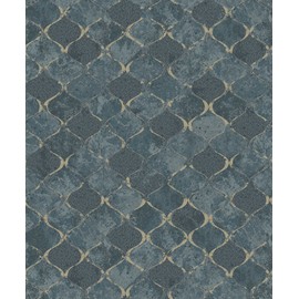 A-Street Prints Pilak Blue Ogee Tile