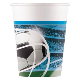 Procos 93746 FSC Paper Cups Football Soccer Fans Party (200ml), 8 Pieces, multicolour