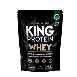 KING PROTEIN - Proteína Aislada de Suero Sin Sabor - 27g Proteína + BCAA Naturales - Pre y Post Entrenamiento - Sin Carbohidratos, Azúcar ni Conservantes - 600g, 20 Raciones