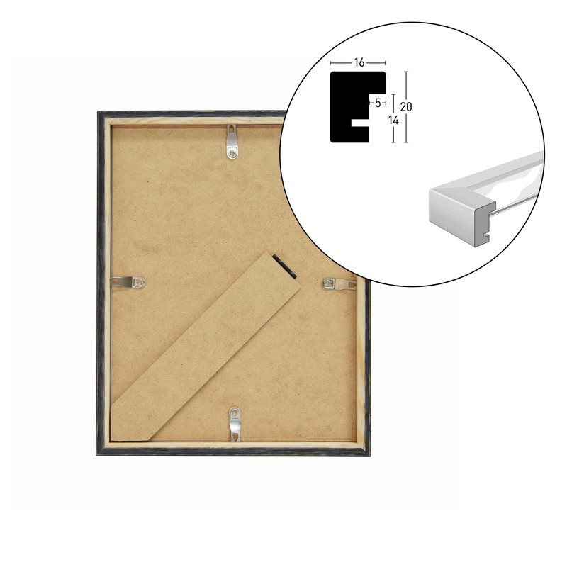 Wooden frame Quadrum FSC 13 x 18 cm grey