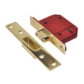 Union Locks Strongbolt 2100S BS 5-Lever Mortice Deadlock 68mm - Brass Satin (Boxed)