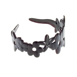 Caravan Extra Wide Fashion Headband With Rose In Classic And Assorted Colors